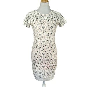 Silvian Heach Ivory Lace Mini Dress With Pink Lining Size XS
